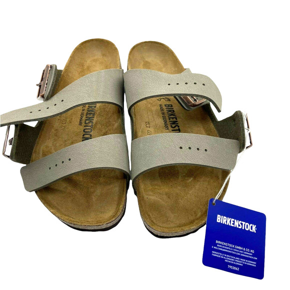 Birkenstock Shoes - Birkenstock Slide Sandals Womens Gray Taupe Birki-Flor Slip On Comfort SZ 7 New